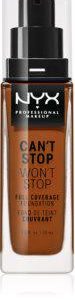 Nyx Can't Stop Won't Stop Full Coverage Foundation Deep Walnut 30ml