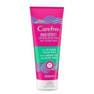 Carefree Duo Effect Limpiador Intimo Té Verde y Aloe Vera 200ml