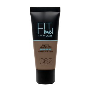 Maybelline Fit Me Mate y Afinaporos Base De Maquillaje Tono 362 Deep Golden Calca A Tu Tono y Textura Pieles Muy Oscuras - 30ml