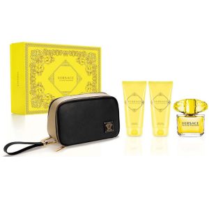 Versace Yellow Diamond Eau De Toilette Spray 90ml Set 4 Piezas