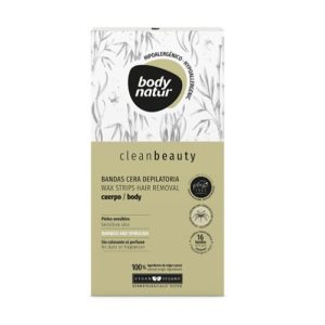 Body Natur Clean Beauty Bandas Cera Depilatoria Pieles Sensibles 16 Unidades