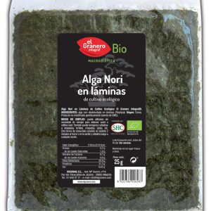 Granero Alga Nori En Laminas Bio 25g